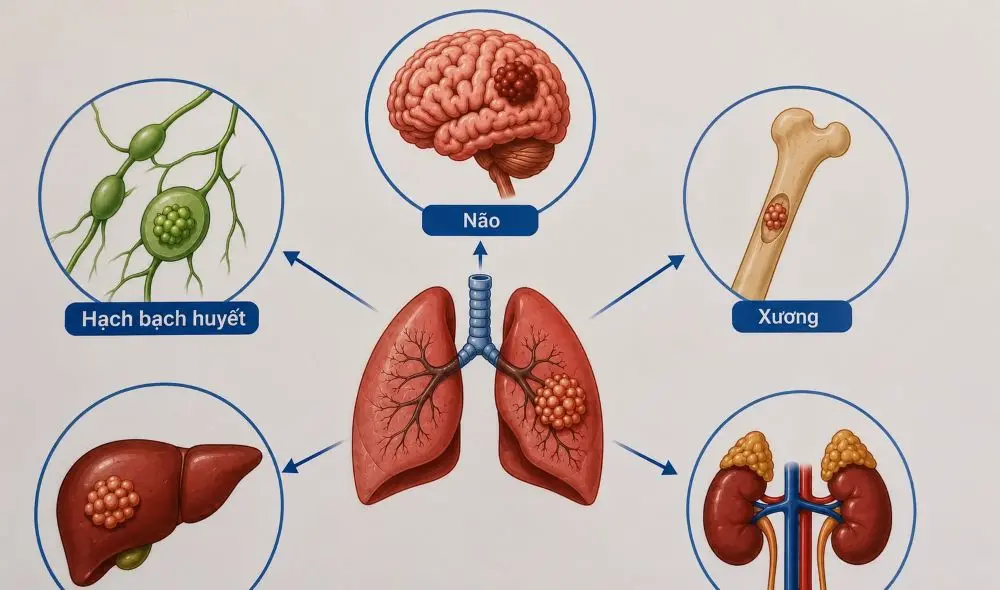 Ung thư phổi có thể di căn đến những cơ quan nào? Tìm hiểu các vị trí di căn thường gặp và dấu hiệu cần lưu ý.