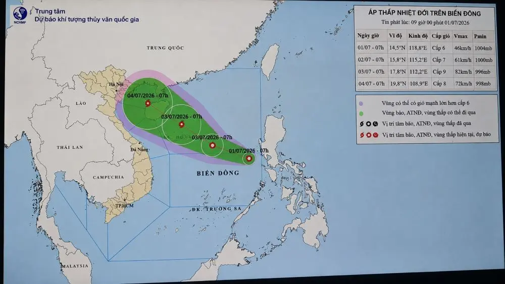 Áp thấp nhiệt đới trên Biển Đông dự báo mạnh lên thành bão số 1. Cập nhật đường đi, cường độ và diễn biến mới nhất.