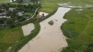 Hàng trăm người lội bùn, dùng nơm bắt cá cầu may tại Bàu Cùn, Nghệ An, tạo nên không khí sôi nổi trong lễ hội truyền thống.