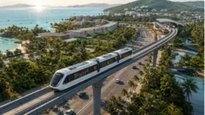 Tuyến tàu điện nhẹ LRT Phú Quốc dài 17,59 km, vốn gần 9.000 tỷ đồng, đang tăng tốc thi công để phục vụ APEC 2027
