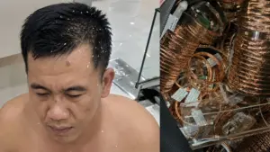 Số vàng 18K khoảng 80 lượng được công an thu giữ sau khi bắt quả tang Phan Thanh Tình.