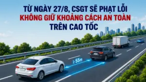 9 tài xế xe khách bị phạt vì không giữ khoảng cách an toàn với xe chạy liền trước trên cao tốc.