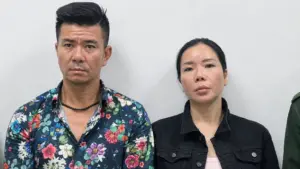 Vợ chồng Nguyễn Thị Mai Anh và Lê Văn Đông bị truy tố trong vụ án 65 bị cáo tại Viện Pháp y tâm thần Trung ương.