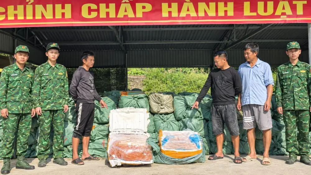 11 người bị bắt giữ khi vận chuyển trái phép hơn 6 tấn nầm lợn, trứng gà non đông lạnh không rõ nguồn gốc qua biên giới Quảng Ninh.