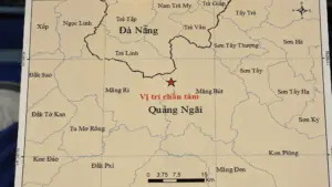 Quảng Ngãi ghi nhận 4 trận động đất trong chưa đầy 8 giờ tại xã Măng Bút, trong đó trận mạnh nhất đạt độ lớn 3,5.