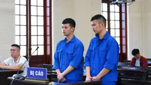Hai tài xế Dương Mạnh Tài và Hồ Văn Duy lĩnh án tù vì 2 lần chở 10 người Trung Quốc ở lại Việt Nam trái phép.