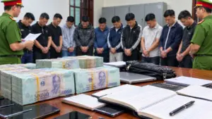 Công an tỉnh Thanh Hóa khởi tố 11 đối tượng cho vay lãi nặng, với lãi suất lên tới 182,5%/năm và thu lợi bất chính hàng tỷ đồng.