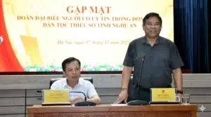 60 Người có uy tín Nghệ An kiến nghị về việc làm, tuyển quân, bảo tồn văn hóa tại buổi gặp Thứ trưởng Bộ Dân tộc và Tôn giáo.
