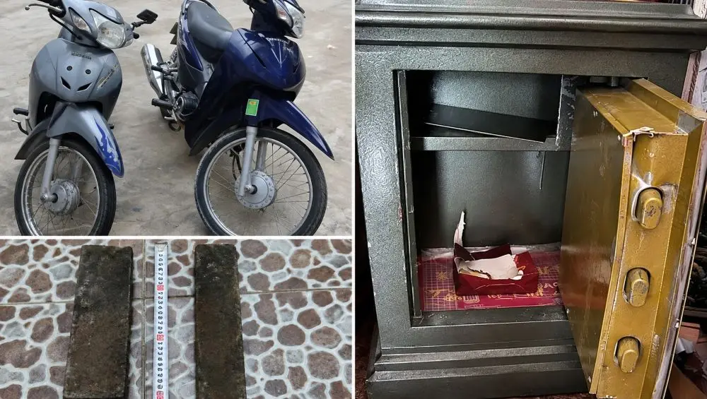 Vụ trộm 25,5 chỉ vàng ở Nghệ An: Công an thu giữ nhiều tang vật liên quan. Khám phá diễn biến vụ cạy két sắt trị giá khoảng 350 triệu đồng.