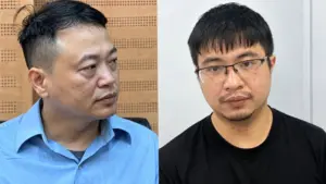 Shark Bình và Phó Đức Nam được đưa ra xét xử trực tuyến tại 3 điểm cầu trong vụ án lừa đảo chiếm đoạt tài sản, rửa tiền.